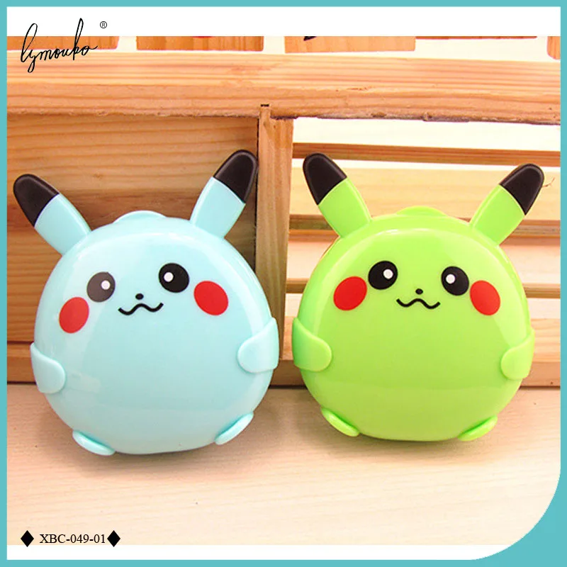 Lymouko Новый стиль мультфильм узоры карман с зеркалом кейс для контактных линз