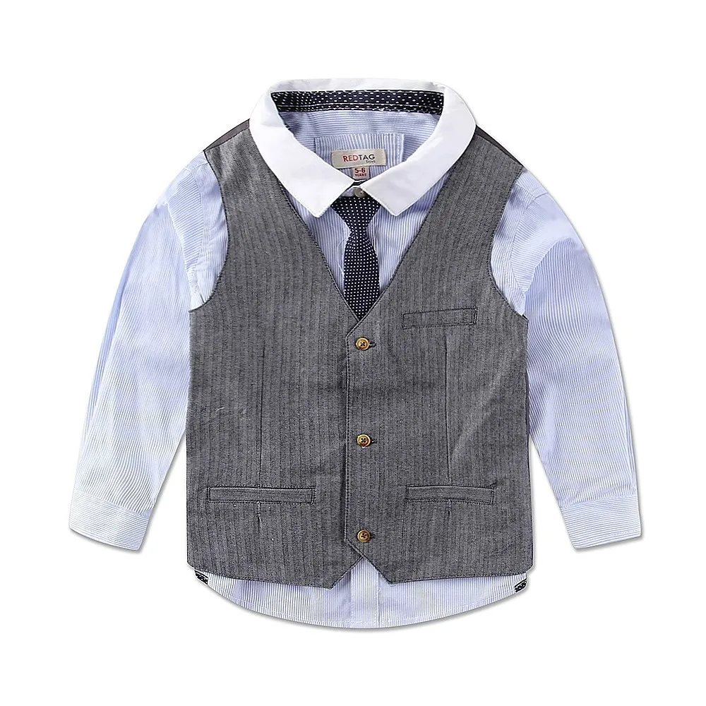 

Костюм для маленьких мальчиков галстук жилетка Европейское качество натуральный хлопок нарядная одежда для мальчиков сорочка