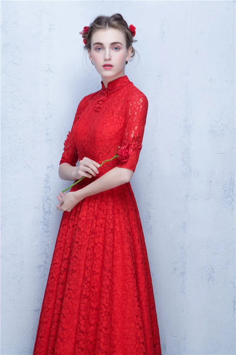 Платья для выпускного вечера 2020 Vestido Festa Longo с высоким воротом элегантные Красные