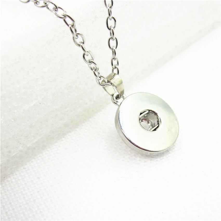 20pcs 18mm/12mm Snap Button Necklace Silver Pendant Buttons Snaps Jewelry With 50cm necklace Chain | Украшения и аксессуары
