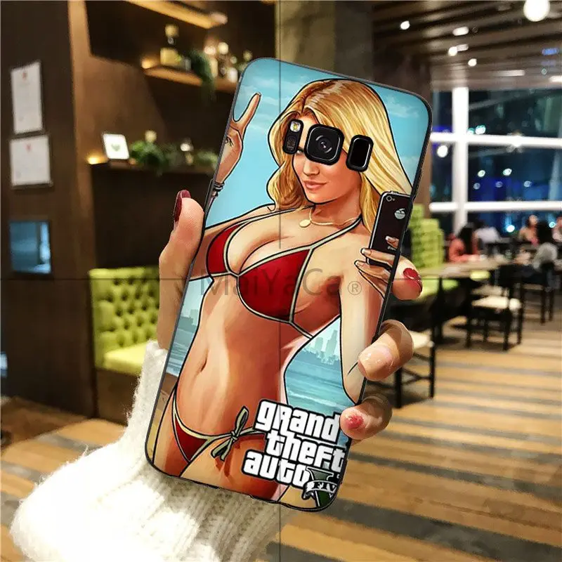 MaiYaCa rockstar gta 5 Grand Theft Smart Cover черный мягкий чехол для телефона чехол для Galaxy S6 edge plus s7 edge s8 plus s9 plus