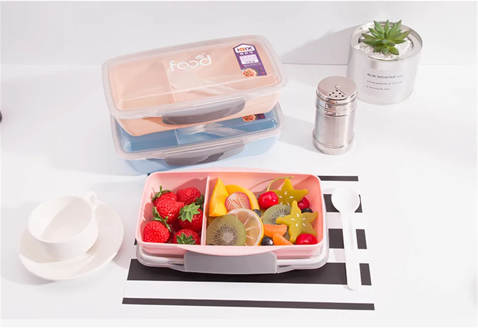 ONEUP пластик 750 мл BPA Бесплатный ланч бокс для детей Microwavable контейнер для хранения еды хранения фруктовый салат BPA Бесплатный для пикника школы