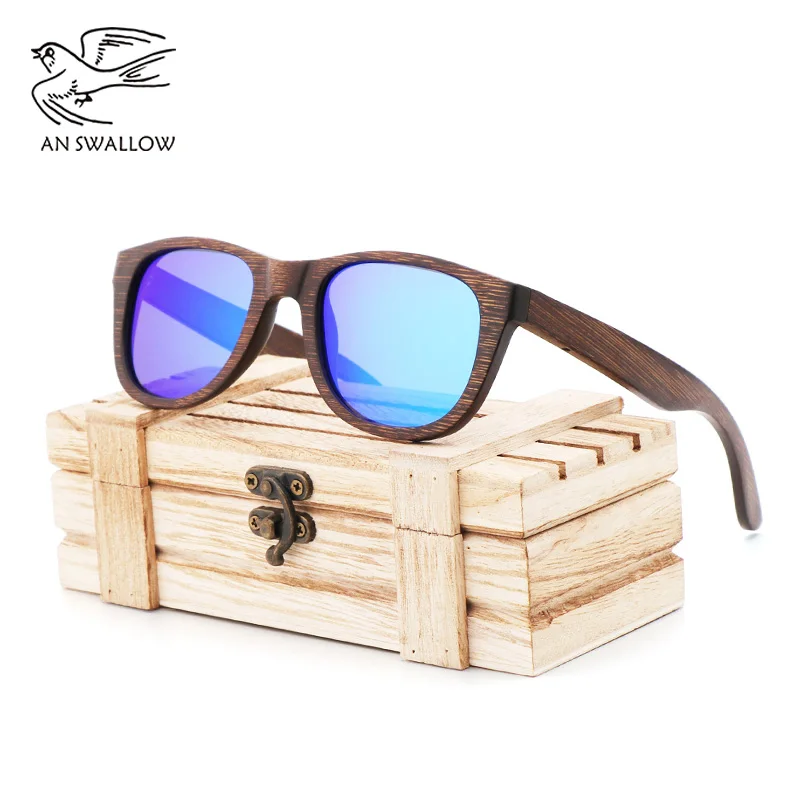 

New style retro trend green environmental protection bamboo palm bamboo wood retro fashion male Sunglasses Polarized Sunglasses