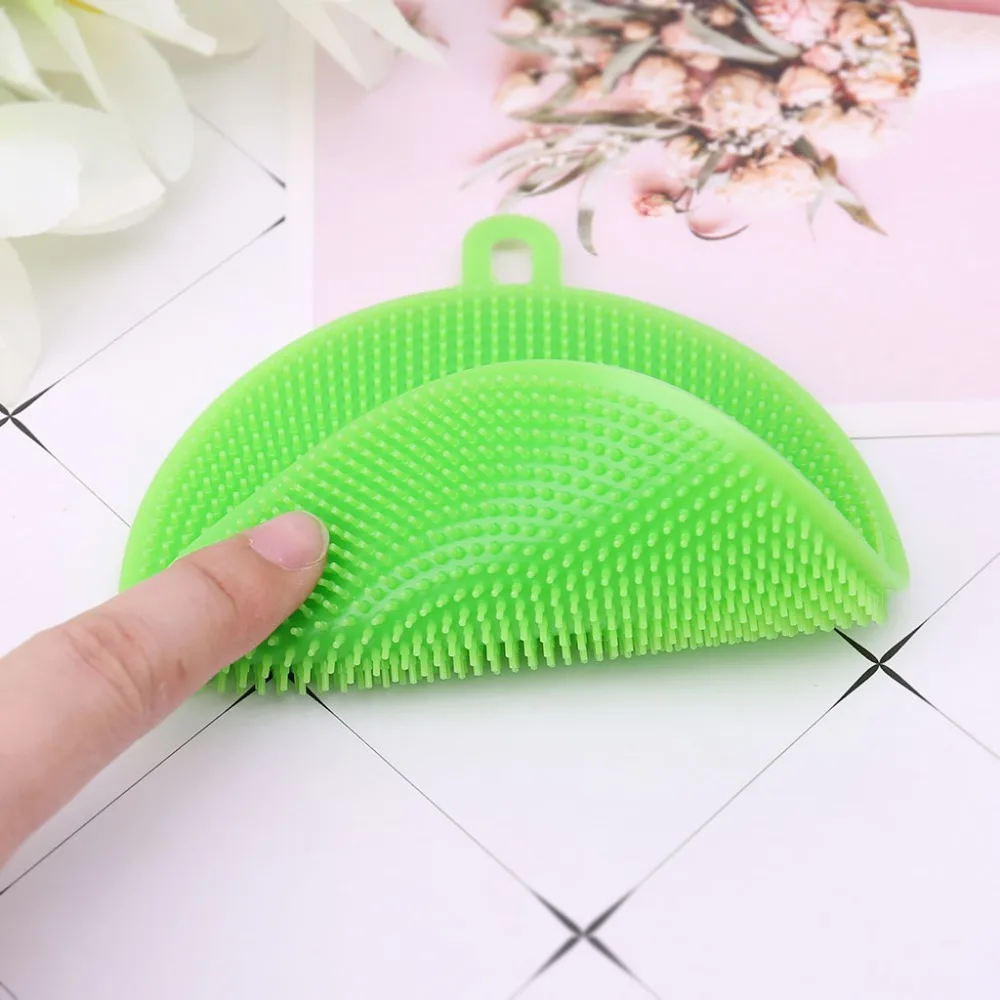 ANENG Kitchen Cleaning Tool Round Silicone Brush Clean Dish Bowl Pot Pan Scouring Pad |