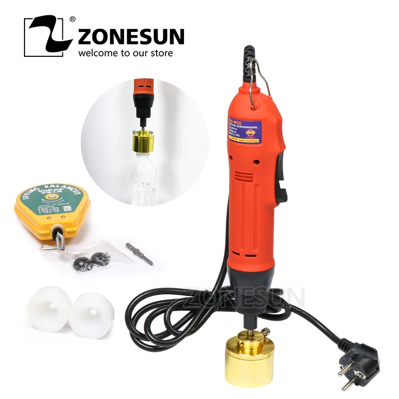 ZONESUN ручной Электрический колпачок пинг машина для винтовой крышки винта крышки на пластиковую дымовую бутылку масла крышка пинг машина крышка на(10-30 мм