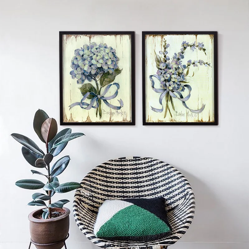 Букет цветов Фиолетовый Холст Картина маленькая Милая Великолепная Цветочная