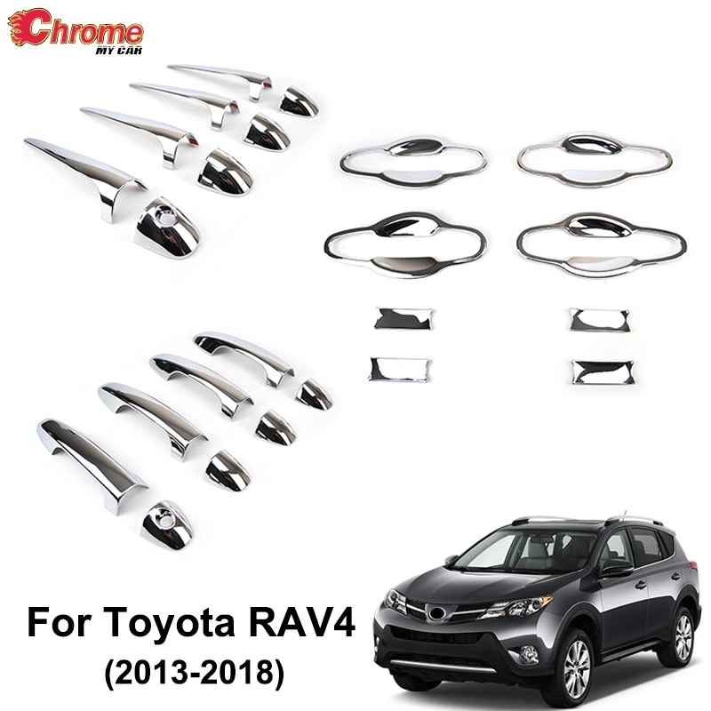 Хромированная Крышка для наружной ручки двери Toyota RAV4 2013 2014 2015 2016 2017 2018 чаша
