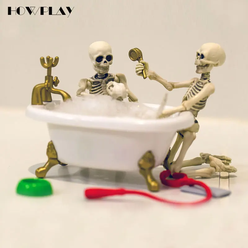 HowPlay Бесплатная доставка 9 см гуманоид модель скелета кости черепа тела Сменные