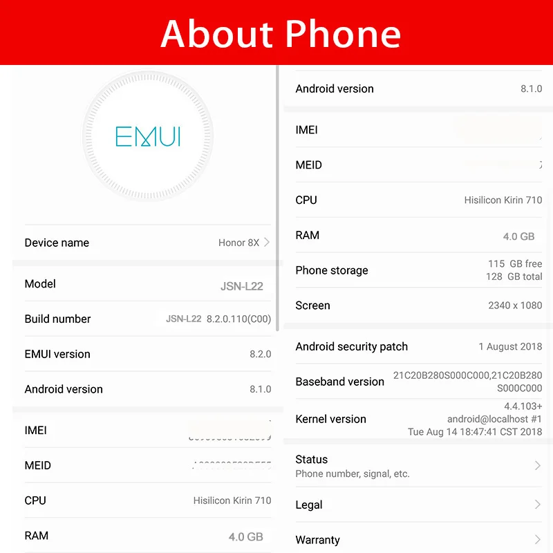 Глобальная версия Honor 8X6 5 &quotсмартфон LTE Kirin 710 Восьмиядерный Android 8 1 отпечаток
