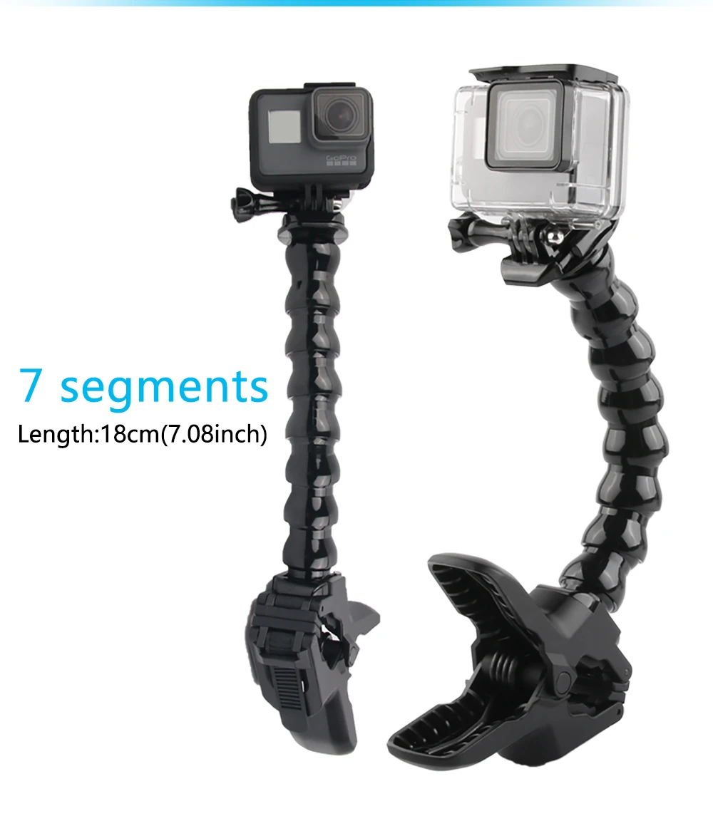 Gooseneck Arm Neck Tripod Mount Adjustable Flexible Clamp Clip for GoPro Hero 8 7 6 5 Black Sjcam Xiaomi Yi Camera Accessory