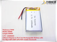 703048 3 7v 1200mah 703050 lithium polymer li po li ion rechargeable battery cells for mp3 mp4 mp5 gps mobile bluetooth