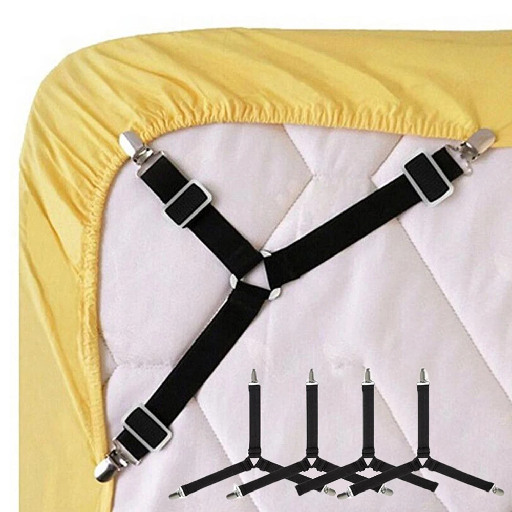 

4PCS/1PCS Black/white Adjustable Triangle Bed Sheet Fasteners For Table Cloths Sofa Covers