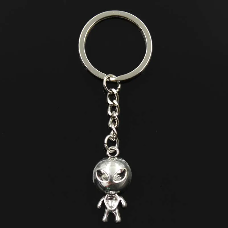 

Мужское кольцо для ключей Alien Et, серебряная металлическая цепочка с подвеской 31x15 мм, подарок на автомобиль, сувениры, брелок, дропшиппинг