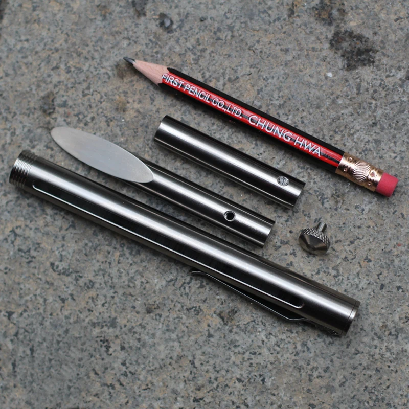 spesifikasi Pertahanan Diri Taktik Pena Titanium Alloy Serangan Pen Yang Dapat Dilepas Pensil Kuas Spidol