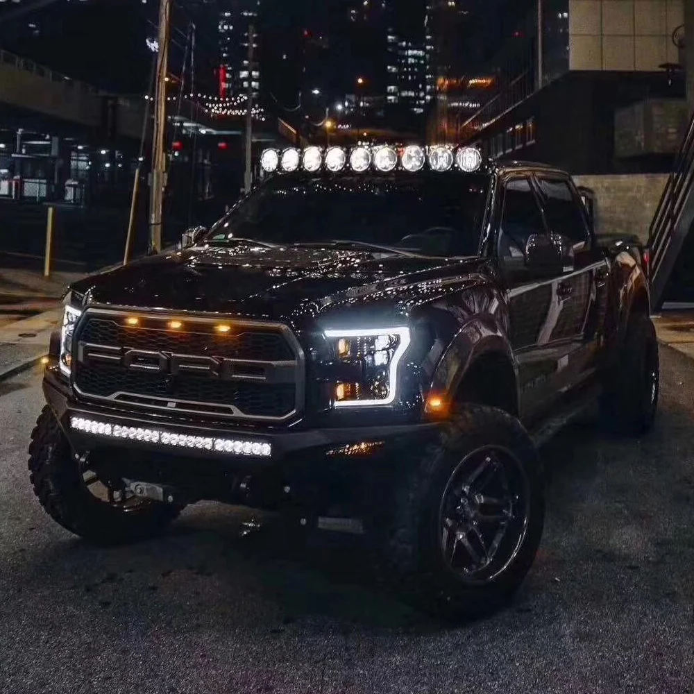 Sanvi светодиодный фара в сборе для Ford F-150 фара с 4 би светодиодный объектив бело-желтый светодиодный DRL