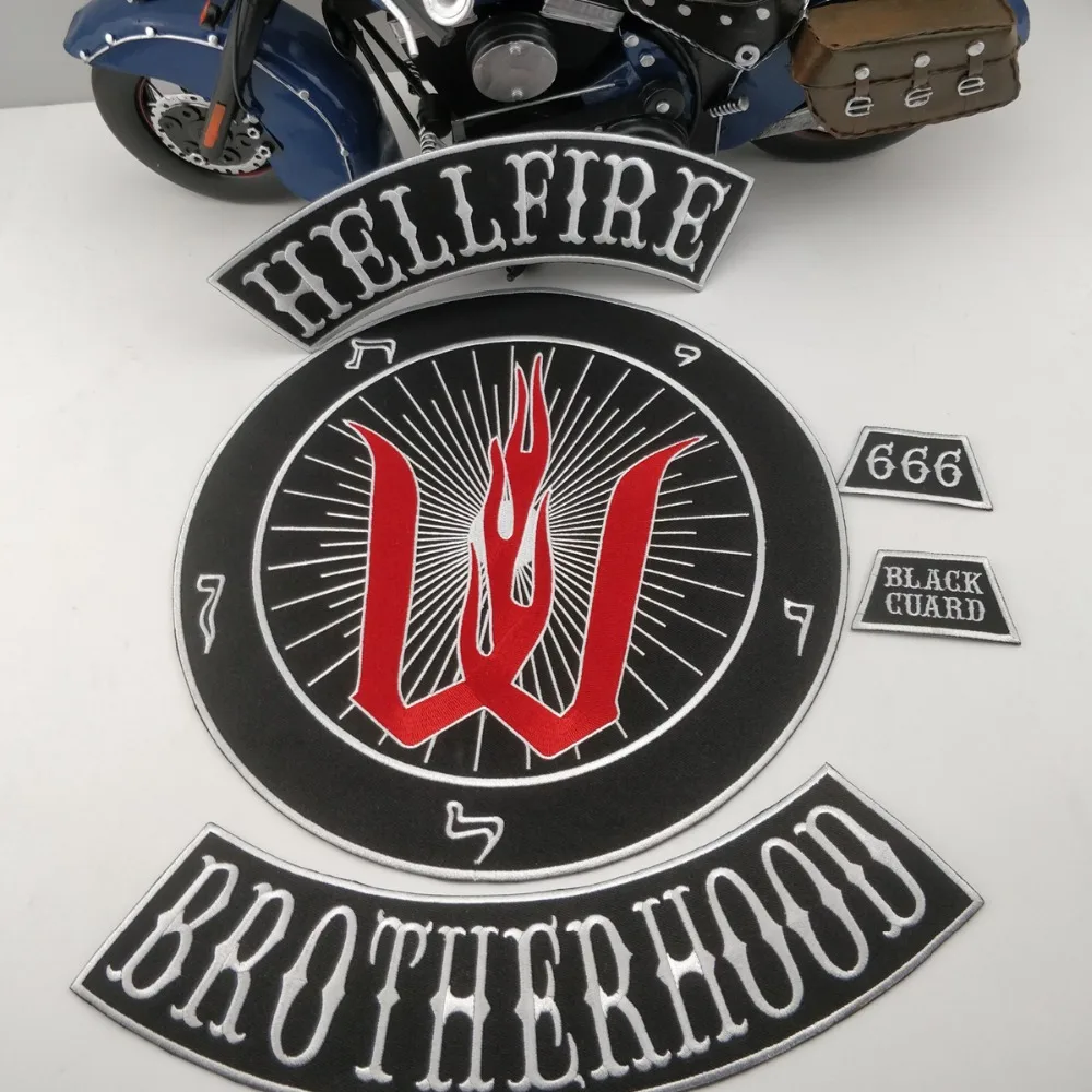 Нашивка для мотоцикла Hellfire с вышивкой на заказ куртки одежды бесплатная доставка