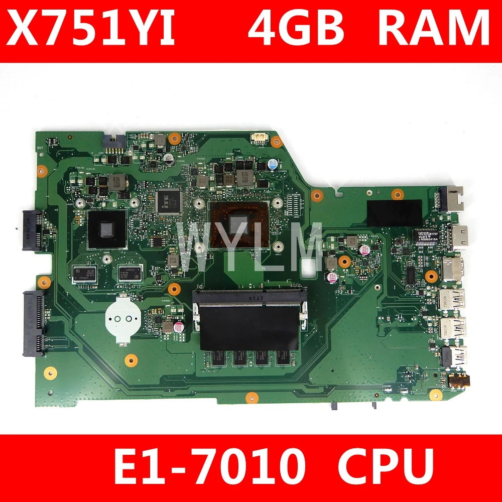 Материнская плата X751YI материнская REV2.0 для ASUS X751Y X751 K751Y 4 Гб ОЗУ 90NB09U0 R00030