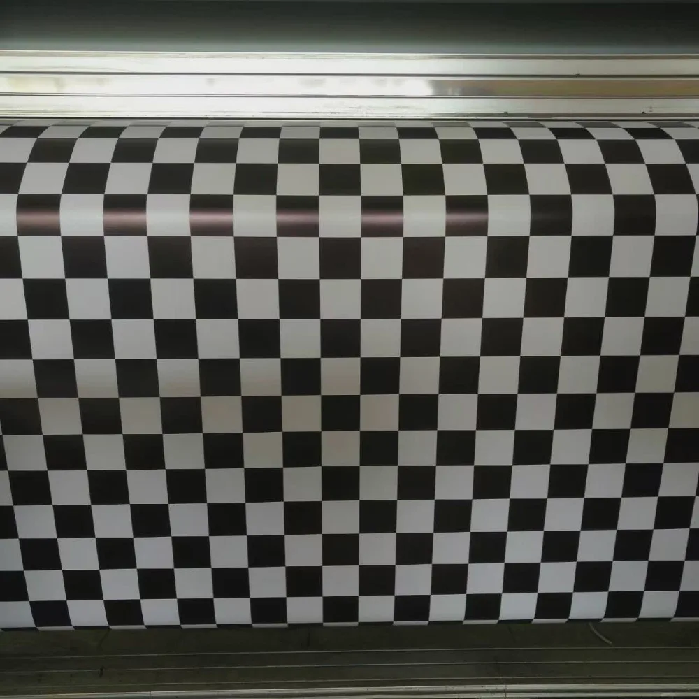 Блеск черный белый в клетку виниловый Автомобильный корпус на крышу полосы