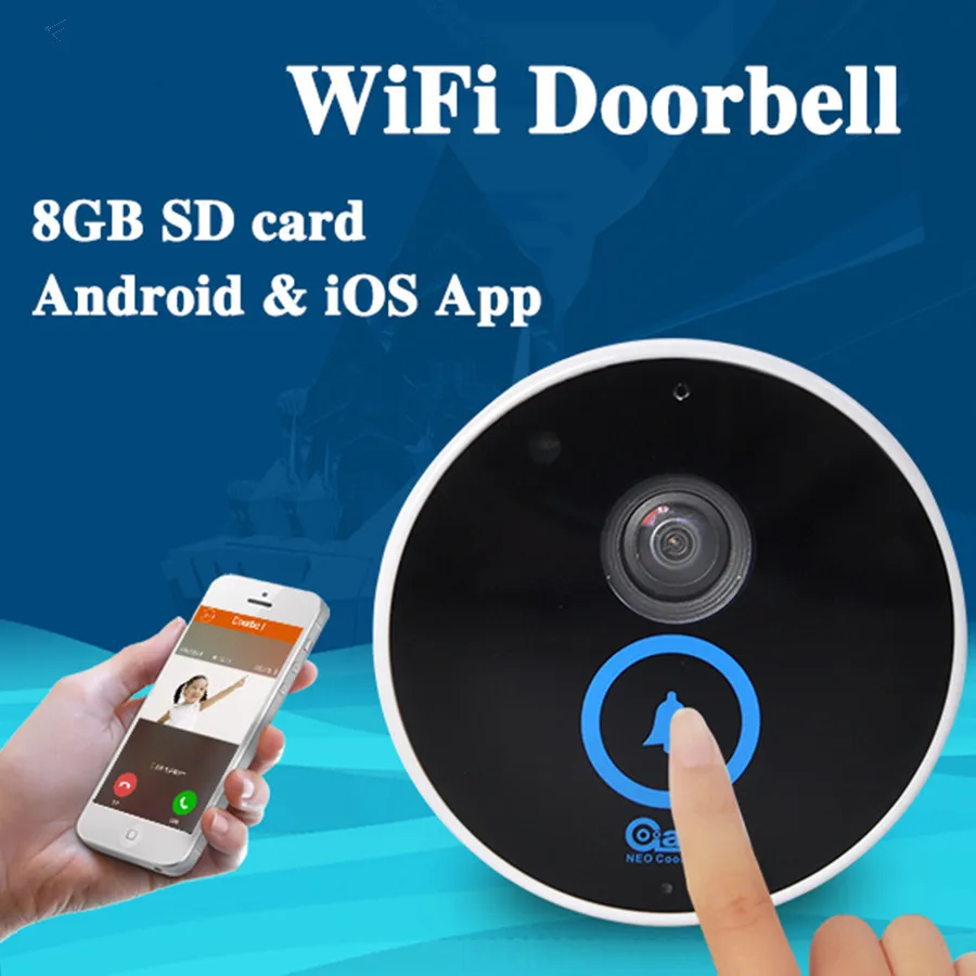 Беспроводной IP видео дверь домофон 720 P HD 1.0mp Камера открытый WI FI ИК ночного