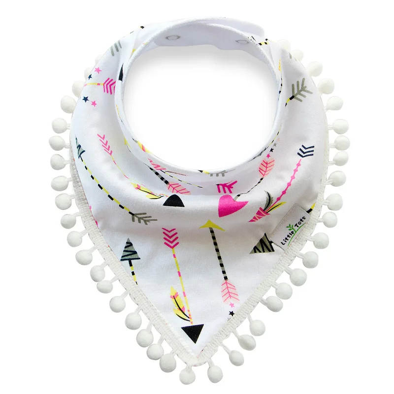 Brand Baby Bibs Saliva Towel Arrow Animal Cartoon Burp Cloths Triangle Cotton Bandana Accessories Kids Head Scarf | Детская одежда и