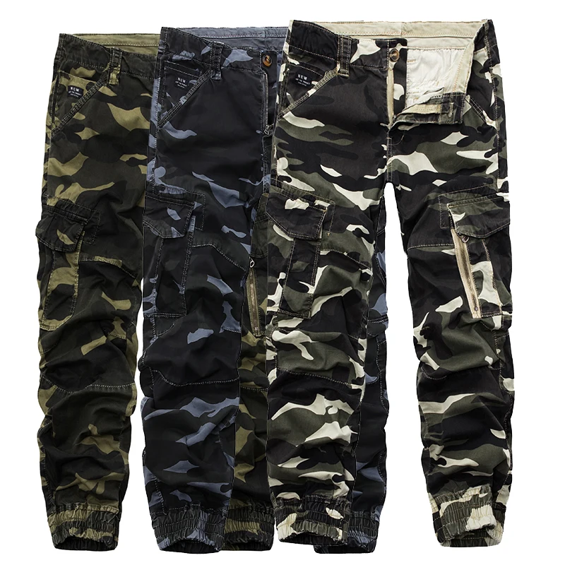 

Mens Camouflage Tactical Joggers Cargo Pants Fashion Men Military style Cotton Loose camo Casual Straight Trousers Overalls 38