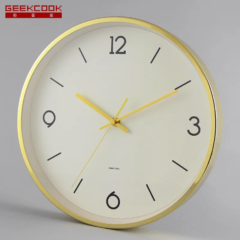 

12 Inch Modern Fashion Metal Wall Clock Circular Silent Rose gold Wall Clock Precise Time Outer Frame Simple Atmosphere Living