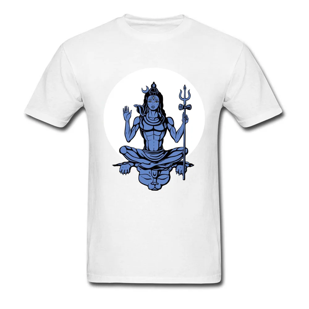 Новинка 2018 Мужская футболка с коротким рукавом и круглым вырезом принтом Lord Shiva