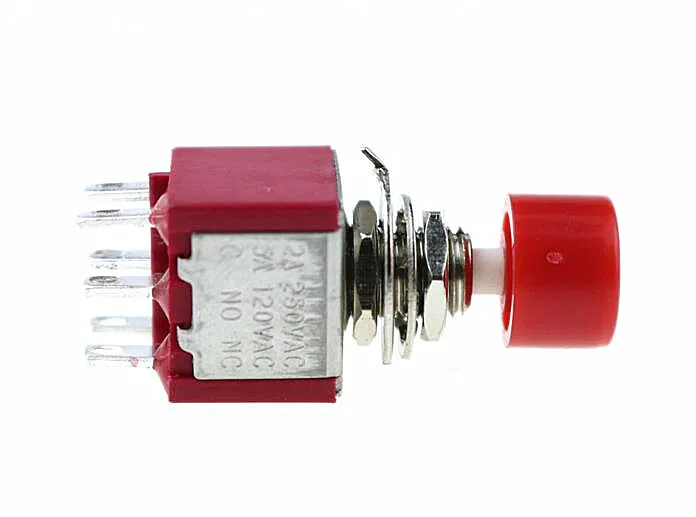 AC 2A/250V 5A/120V 6 Pin DPDT моментальный кнопочный переключатель мм 15/64 &quot2 NO 2