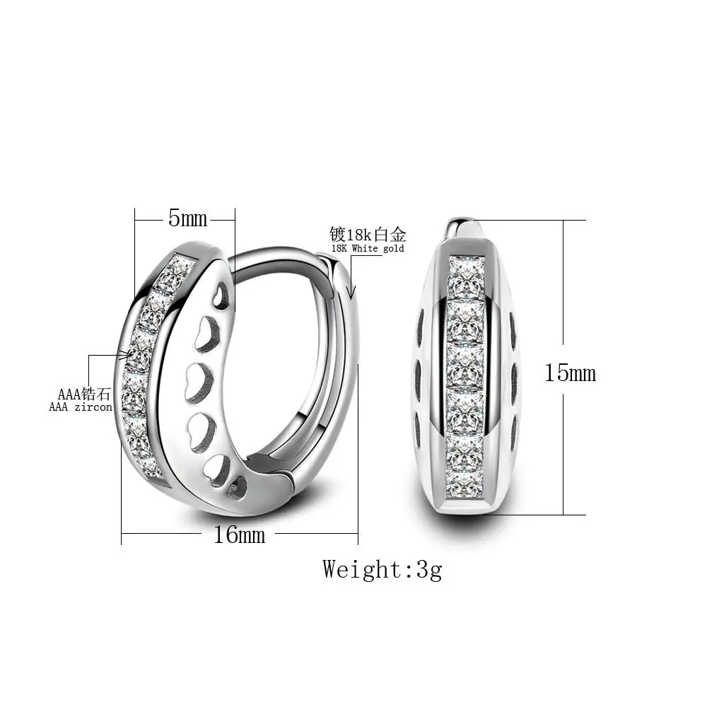 earrings 18 Серьги с кристаллом Pendientes женские серьги-гвоздики в виде Orecchini Oorbellen Для женщин ювелирные изделия с цирконием, серьги-гвоздики для Для женщин Brinco - Окраска металла: earrings 18