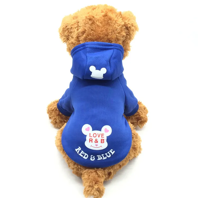 blue bear Ультразвуковая одежда для домашних животных, теплая одежда для собак, зимняя одежда для собак, одежда для маленьких собак, щенок чихуахуа - Цвет: blue bear