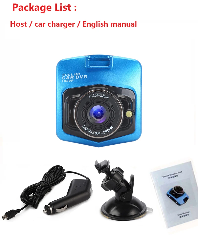 GT300 видеокамера Авто видеорегистраторы 2,4 ''ЖК-дисплей 1080 P Full HD видео Камера Регистраторы видео g-сенсор Ночное видение трассировки Cam автомобильная камера