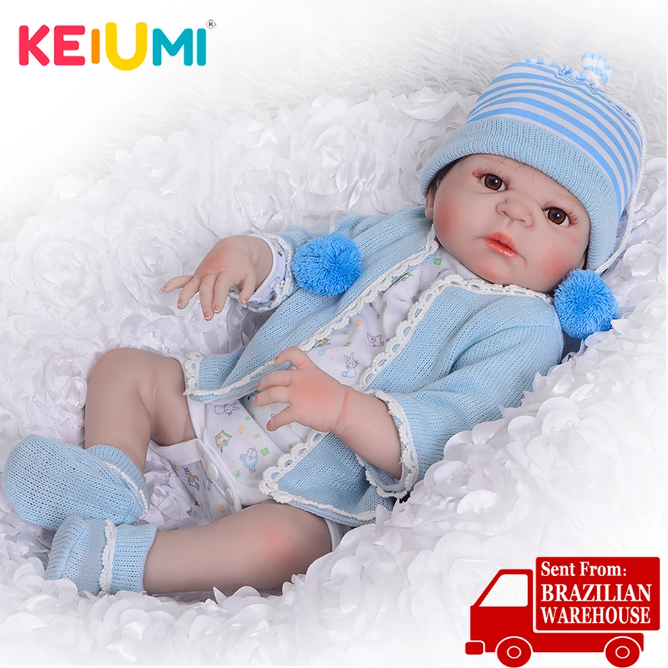 

23Inch Lovely Reborn Baby Dolls Full Body Silicone Realistic Baby Doll Boy Toy For Kids Birthday Gifts Real Alive Newborn Baby