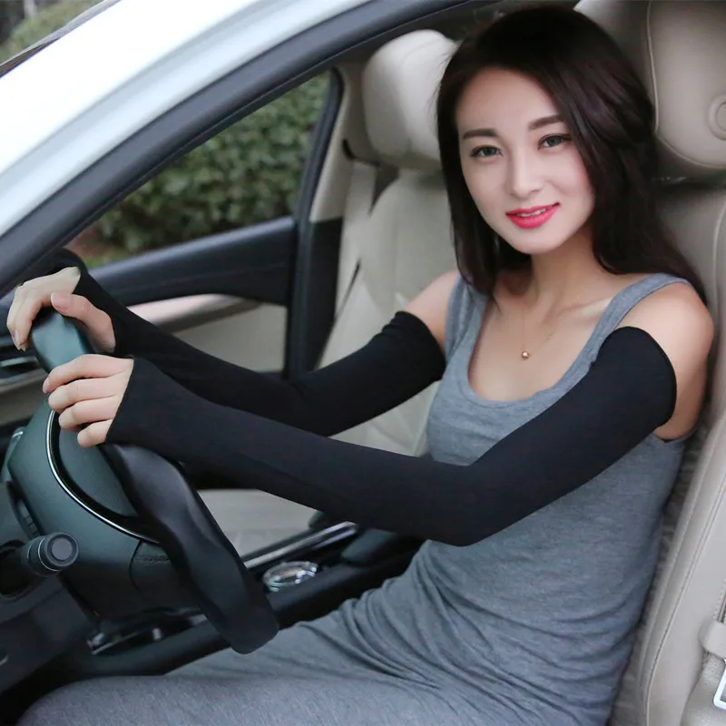 

Summer Women Sun Gloves Thin Long Half Finger Uv Sleeve Cotton Bike Driving Arm Sleeve Wholesale