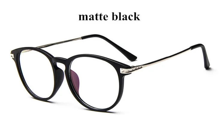 matte black Женские очки для компьютера, круглые прозрачные очки для мужчин, оправа для очков Oculos De Grau, Модные прозрачные линзы, анти синий луч - Цвет оправы: matte black