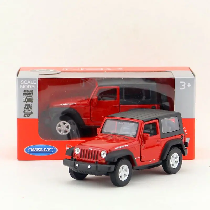 WELLY Toy/Модель литья под давлением/1:36 весы/2007 Jeep Wrangler Ribcon SUV/вытяните заднюю крышку