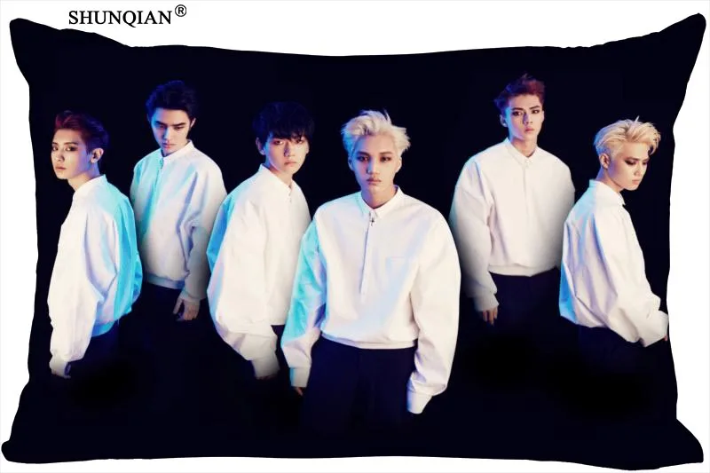 Корейская Прямоугольная подушка Pop EXO чехол на молнии Свадебный заказ 40x60 см 50x75 (с