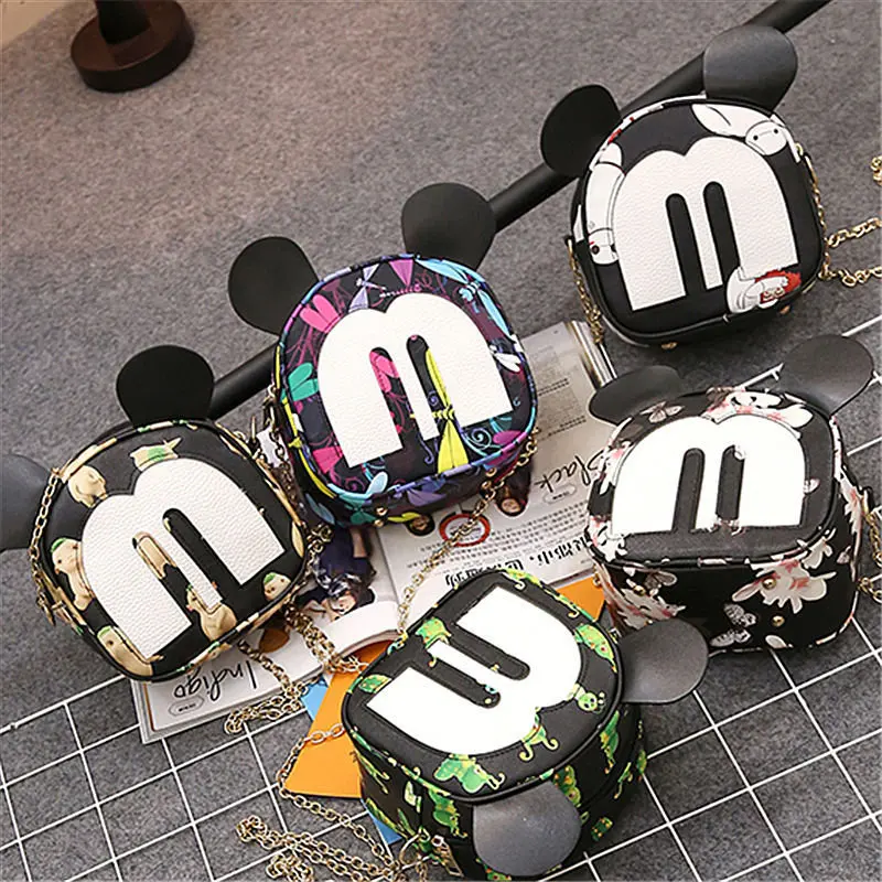Детские Сумки disney для девочек, модная мини-сумка с рисунком Минни Микки Маус, сумка для детского сада, дорожная Наплечная Сумочка для девочек