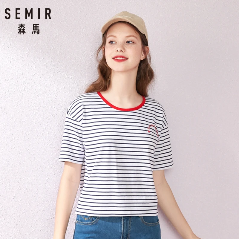 SEMIR/футболка с короткими рукавами для женщин Новинка 2019 года летняя футболка в