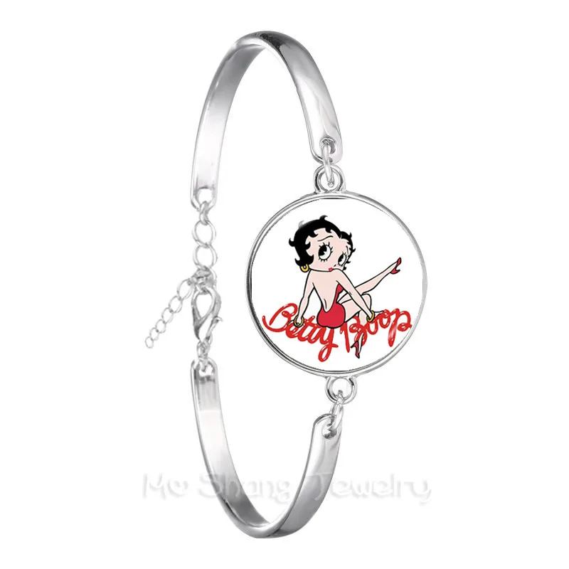 1 шт 18 мм круглый стеклянный кабошон ручной работы Бетти Буп браслет для женщин