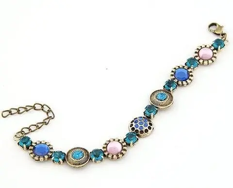 Скидка чешского стиль Coloful хрустальные камни браслет ювелирных изделий