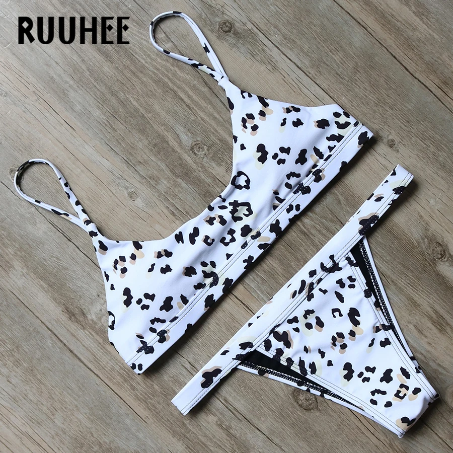 RUUHEE, бикини, купальники для женщин,, брендовый купальник, бикини, набор, с принтом, купальный костюм, мягкий, пляжная одежда, пуш-ап, Maillot De Bain Femme