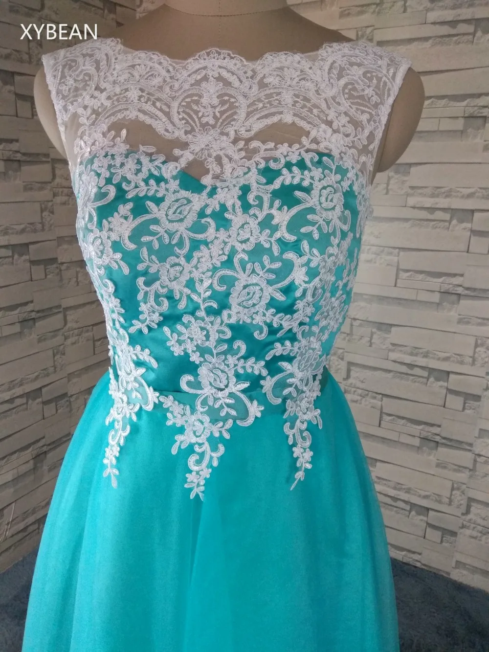 Бесплатная доставка! 2018 Новое прибытие аппликации кружева чай Длина платья