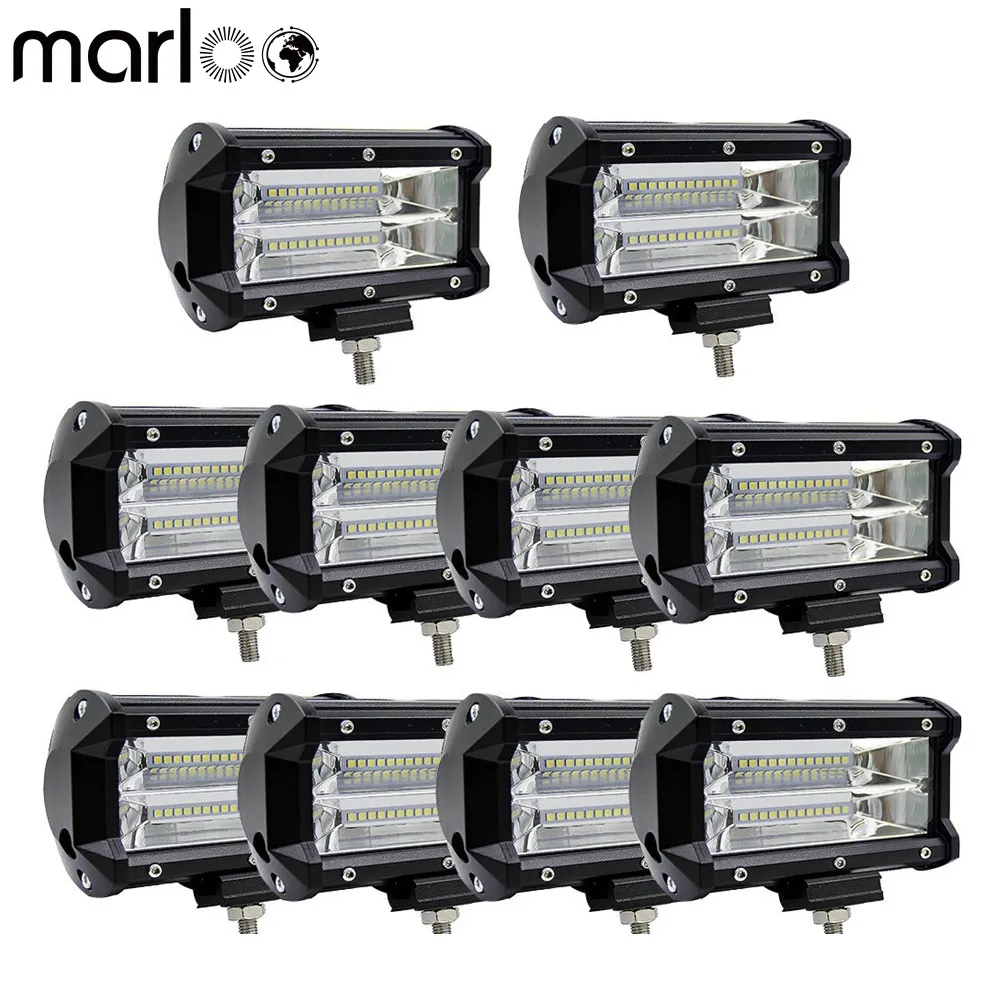

10pc Car Accessories 5 Inch 72W Led Work Light Bar 12V 24V Work Lamp 6000K 3000K Car LED Lamp Motorcycle 4X4 Camping Light