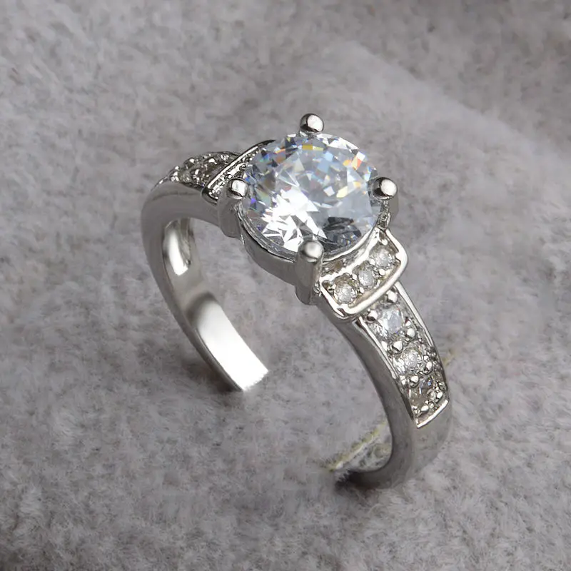 New High Quality Fashion Silver Plated Crown Rings for Women Elegant CZ Crystal Party Engagement Ring Jewelry R186 | Украшения и