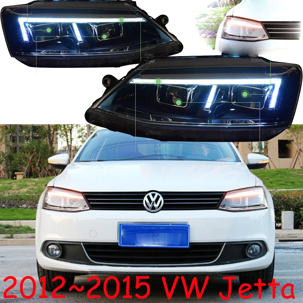 2 шт. Тюнинг автомобилей фары для JettaMK6 фары sagitar 2012 2013 светодиодный DRL ходовые огни биксеноновый луч противотуманные фары