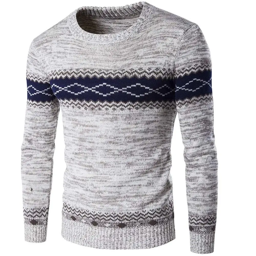 Мужской свитер и пуловер Homme Slim keep warm personity Youth осень Смарт повседневные мужские свитера джемпер с круглым вырезом MOOWNUC MWC - Цвет: Khaki