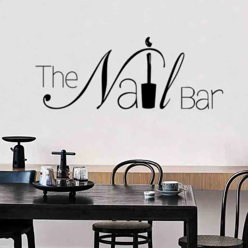The Nail Bar Logo Wall Sticker Beauty Salon Window Door Home Decor Removable Decal Art Hose Decoration Accessories | Дом и сад