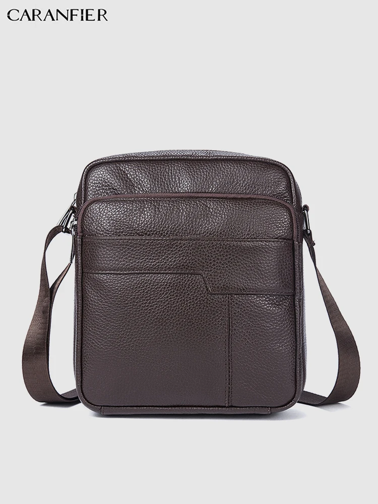 CARANFIER Mens Crossbody Bags Genuine Cowhide Leather High Quality Messenger Shoulder Male Business Briefcase Travel | Багаж и сумки