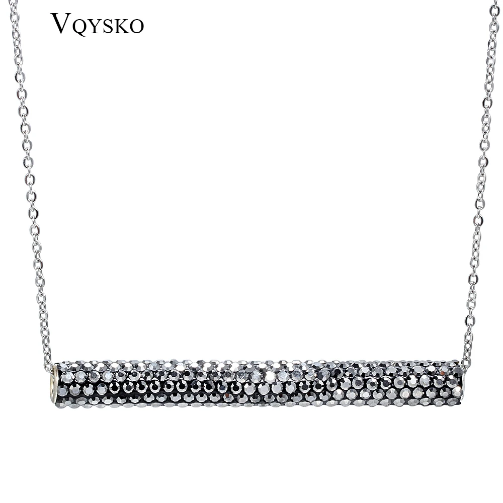 

Fashion Crystal Charms Pendant Necklace 316L Stainless Steel Choker necklace for women