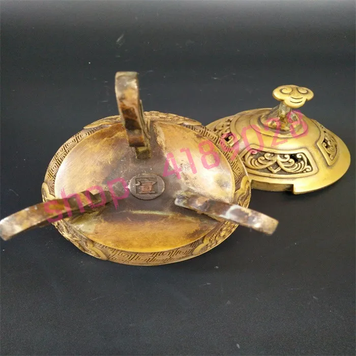 

simple brass, copper tripod type, three foot Incense burner / smoked Incense burner